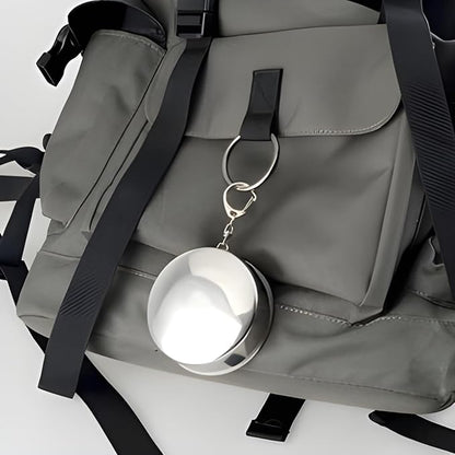 Guyuyii 3 Pack Collapsible Cups – Stainless Steel Collapsible Cup with Lid and Keychain for Camping, Hiking, Outdoor Activities, and Daily Use – 3 Sizes (75ml, 150ml, 240ml)