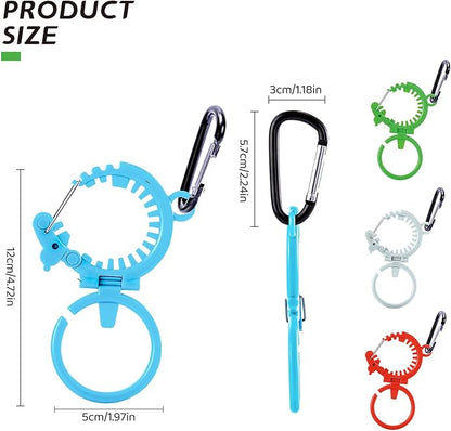 Durable Water Bottle Holder with Carabiner Hook,Towel Loop,Hat Clip,Patented Fluorescent Design for 1.0-1.4(in) Diameter Bottles,Heavy Duty Outdoor Water Bottle Clip for Camping,Travel and Daily Use