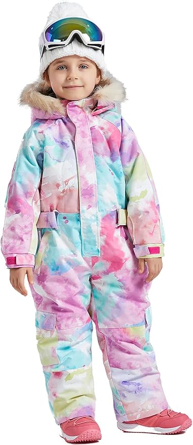 Kids Girls Boys Waterproof Colorful One Piece Snowsuits Coveralls Ski Suits Jackets Winter Jumpsuits