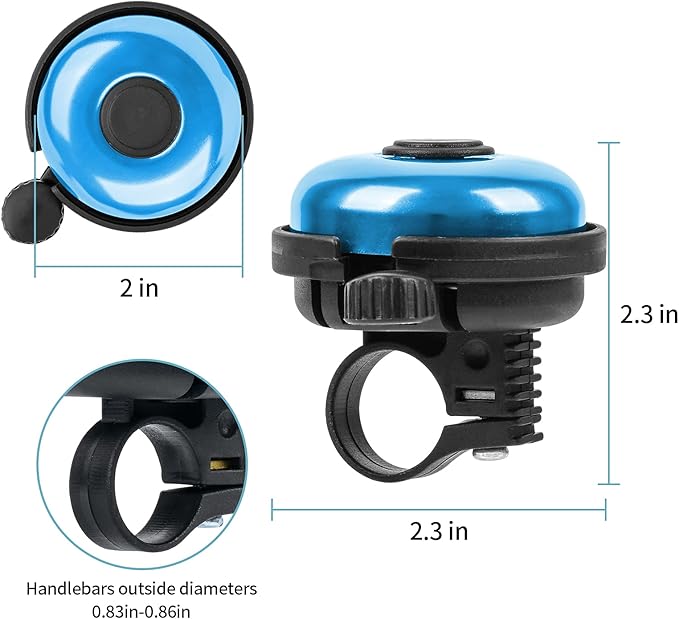 Classic Bike Bell, Aluminum Bicycle Bell, Loud Crisp Clear Sound Bicycle Bike Bell for Adults Kids