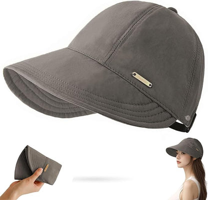huablo]UPF 50+Womens Sun Hat UV Protection Hiking Fishing Hats Wide Brim Hat Adjustable Ponytail Packable Sun Cap