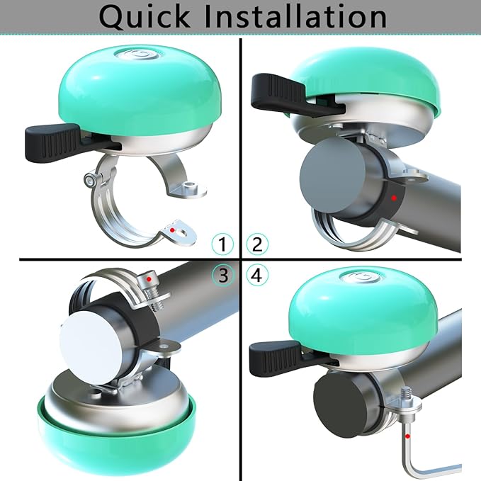 Greallthy Bike Bell Classic Bike Bells for Adults Kids, Bicycle Bell for Handlebars Adult, Loud Sound Beach Cruiser Mountain Bike Bell Accessories.