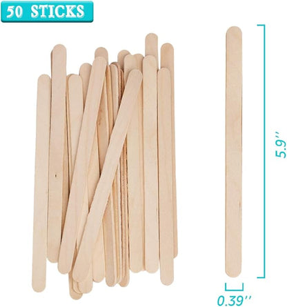 XUXU 50pcs 8oz Graduated Clear Plastic Measuring Cups with Wooden Stirring Sticks for Mixing Paint, Pigments, Epoxy Resins, Resins