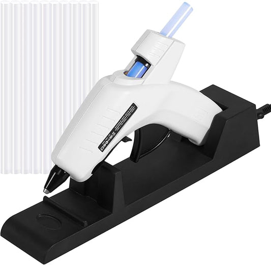 Hot Glue Gun Kit with 10 Glue Sticks-Hot Melt Gun, High Temp for School Crafts DIY Arts and Quick Home Repairs Includes Base,Includes Base,（White）