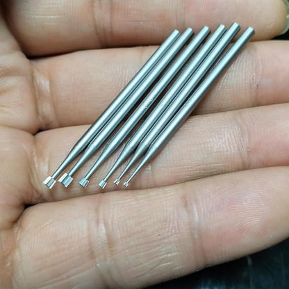 𝐋𝐮𝐨 𝐤𝐞 6 Pcs Inverted Trapezoidal Jewelry Cutting Burr - 3/32'' Shank Lapidary Making Tools Jewelry Engraving Bits for Rotary Tools ( 008 - 023 )