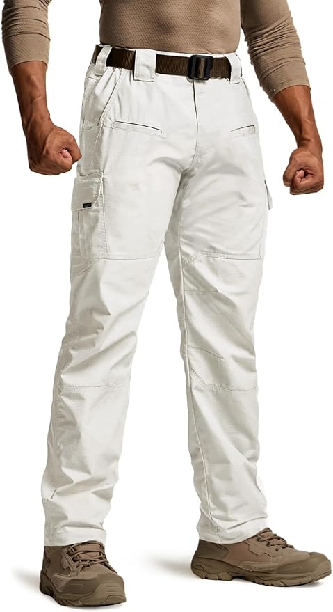 CQR Men's Tactical Pants, Water Resistant Ripstop Cargo Pants, Lightweight EDC Work Hiking Pants, Outdoor Apparel