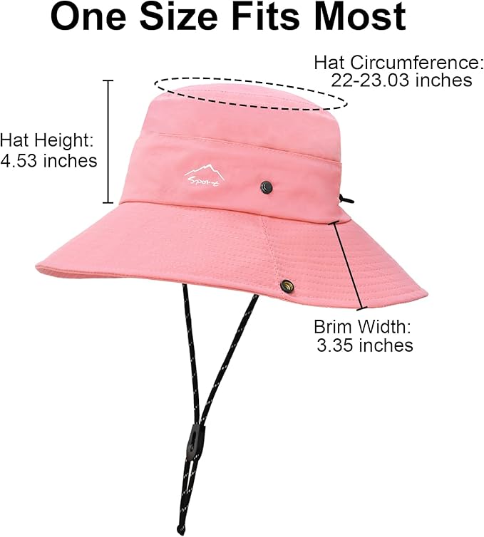 Sun Hats for Women Bucket Hat UV Protection Fishing Hat Wide Brim Safari Hats 2 in 1 Zip-Off Sun Visor Hats UPF 50+