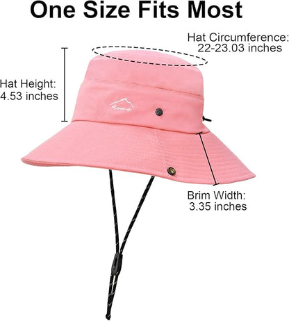 Sun Hats for Women Bucket Hat UV Protection Fishing Hat Wide Brim Safari Hats 2 in 1 Zip-Off Sun Visor Hats UPF 50+