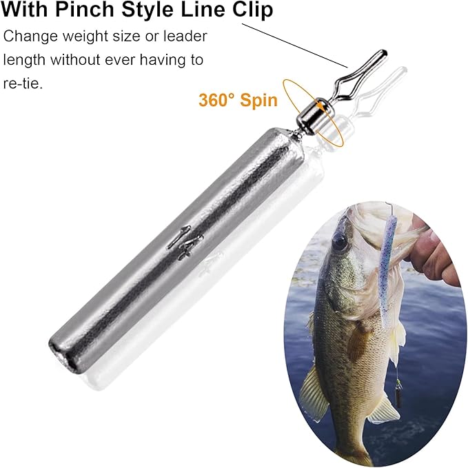 THKFISH Fishing Weights Sinkers Set, 60PCS Fishing Sinker Drop Shot Weights Kit,Drop Shot Rig Wacky Hooks for Saltwater Freshwater Bass Fishing