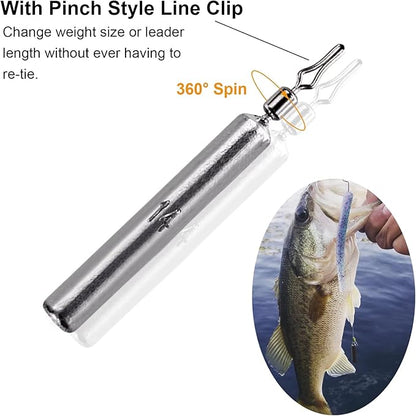 THKFISH Fishing Weights Sinkers Set, 60PCS Fishing Sinker Drop Shot Weights Kit,Drop Shot Rig Wacky Hooks for Saltwater Freshwater Bass Fishing