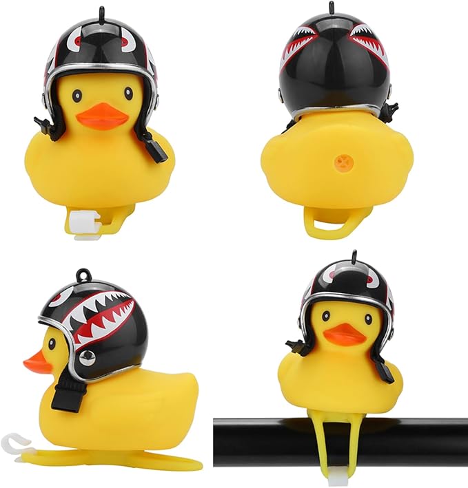 Lovely Yellow Duck Bike Bell, Kids Bike Horn, Rubber Yellow Duck Bicycle Accessories with LED Light - for Kids Toddler Children Adults Sport Outdoor