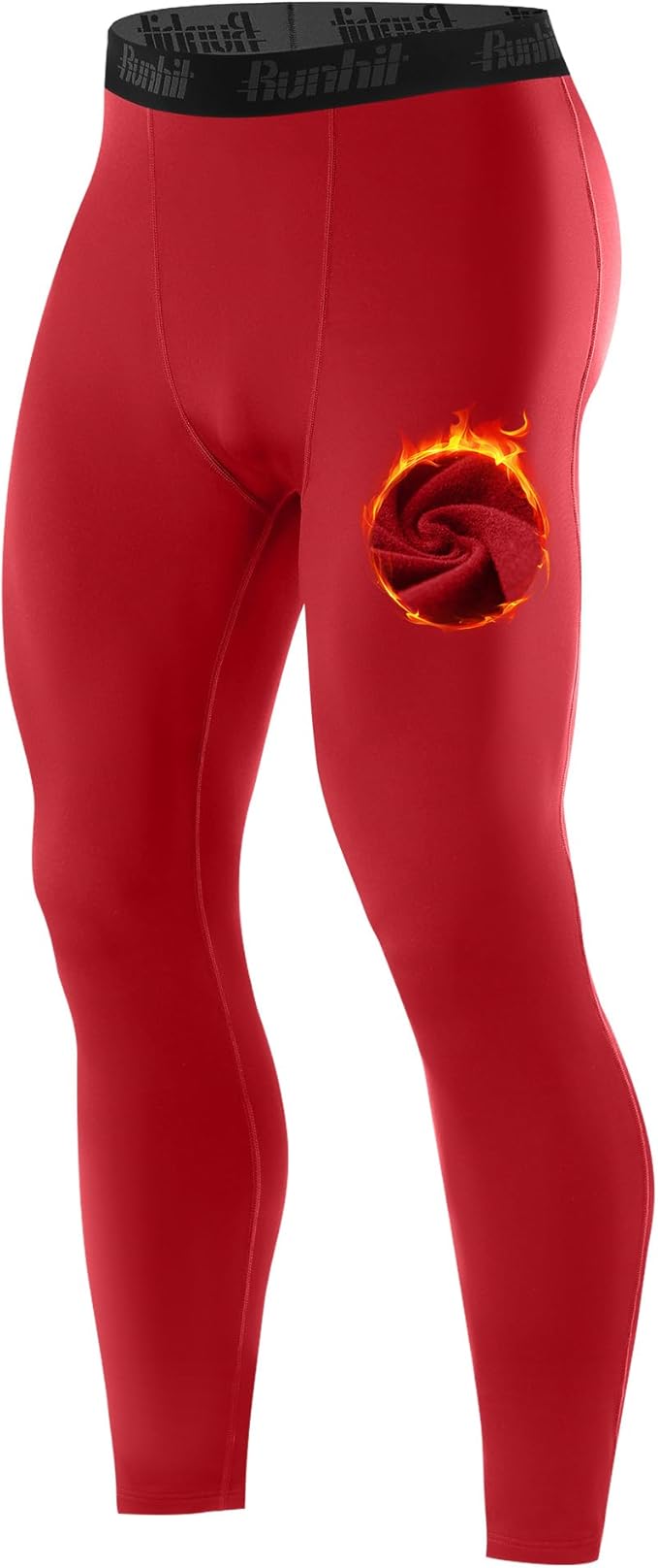 Runhit Men's Thermal Compression Pants Fleece Lined Sports Tights Athletic Leggings Base Layer Bottoms Cold Weather Gear
