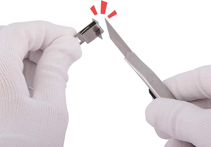 FOSHIO 60 Degree Snap Off Universal Art Knife Replacement Blades, High Hardness Carbon Steel Material, Auto Vinyl Wrap Office Cutter Craft Knife Sharp Blades, Pack of 100