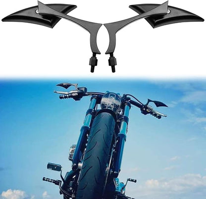8mm 10mm Black Motorcycle Rearview Side Mirrors Blade Compatible with Harley Sportster Custom Iron 883 Road King Street Softail Electra Glide