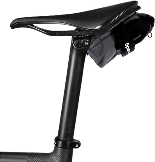 SpeedSleev Ranger 2.0 Medium Bike Saddle Bag – Waterproof Under Seat Pack for MTB, Gravel & Plus Tire Bikes – Lightweight, Rattle-Free Tool Storage – Fits Most Dropper Posts – Grey