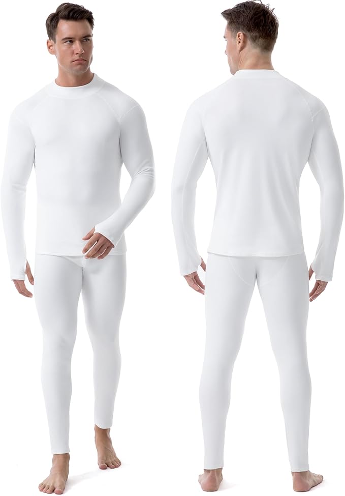 Runhit Mens Thermal Underwear Set：Fleece Lined Long Johns for Men Thermal Shirts and Pants Base Layer Cold Weather Thermals