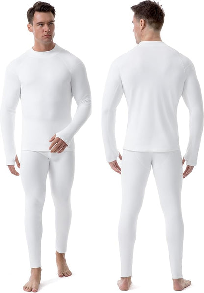 Runhit Mens Thermal Underwear Set：Fleece Lined Long Johns for Men Thermal Shirts and Pants Base Layer Cold Weather Thermals