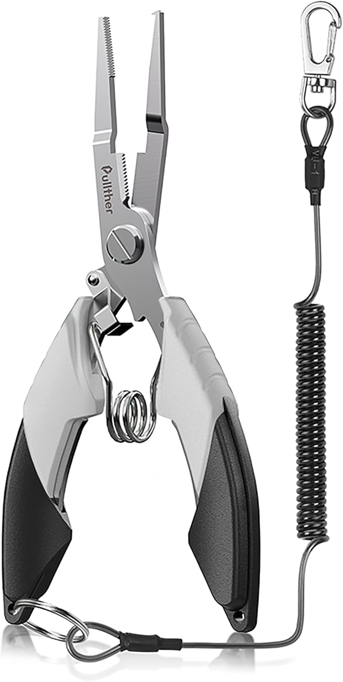 Fishing Split Ring Pliers, Stainless Steel Fishing Tools, Fishing Multitool for Saltwater Freshwater with Braid Line Cutter