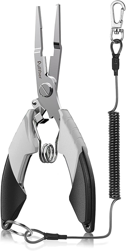 Fishing Split Ring Pliers, Stainless Steel Fishing Tools, Fishing Multitool for Saltwater Freshwater with Braid Line Cutter