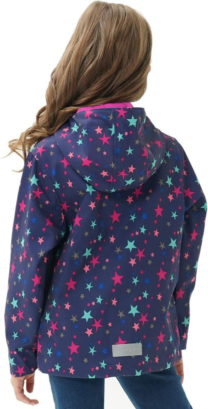 MGEOY Boys Girls Rain Jackets Lightweight Waterproof Hooded Raincoats Windbreakers for Kids 4-14Y