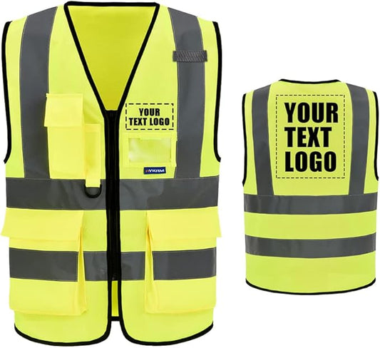 A-SAFETY High Visibility Reflective Safety Vest Customize Logo (XS-8XL)
