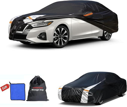 Nissan Maxima Car Cover 100% Waterproof All Weather, Gift with Towel, 10 Sedan Layers Car Cover Custom Fit 1988-2026 Nissan Maxima, Full Exterior Covers Rain Sun UV Protection with Door Zipper.