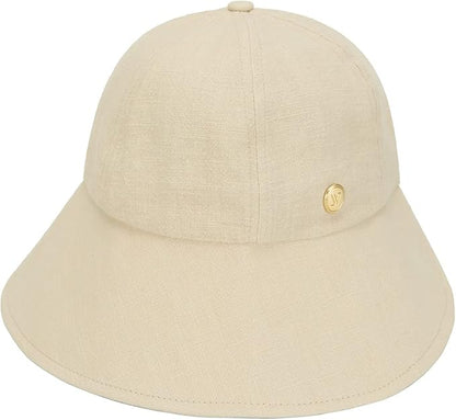 WHITE SANDS MOJA Linen Victorian Bonnet Hat Sun Cap, Foldable Summer Visor | New Katy