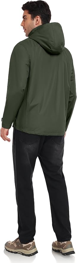 Little Donkey Andy Men's Waterproof Rain Jacket Outdoor Lightweight Rain Shell Coat for Hiking,Golf,Travel