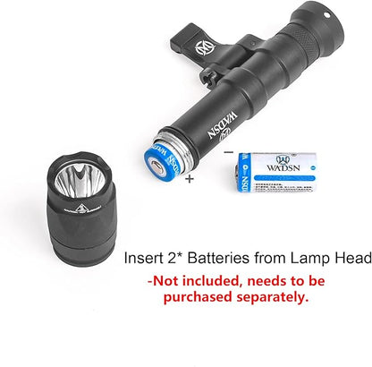 NOBUHIRO M600C 800 Lumens Tactical Flashlight, with Replaceable Mounting Rotating Base, Suitable for 20mm Picatinny & Mlok/Keymod Rail, Include with Remote Pressure & Push Button Switch (M600C)