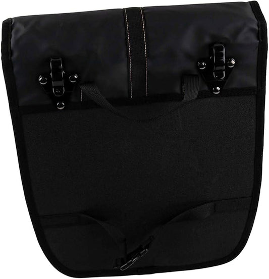 23L Waterproof Polyester for Bike Pannier Bag for Rear Rack, for Saddle for Mount, Semi-Flap Closure, Carrying Handle, Black