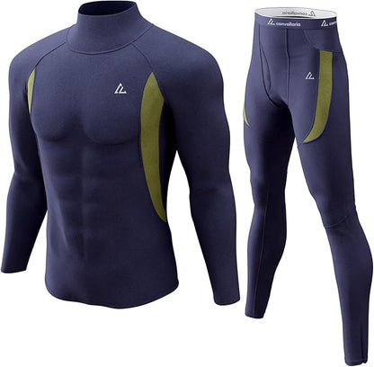 CL convallaria Mens Thermal Underwear Set with Fly Long Johns Base Layer Winter Hunting Gear Sport Top and Bottom