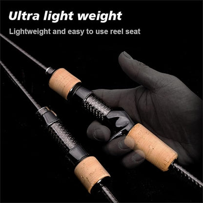 PURELURE Titanium-T Ultralight Fishing Rod Spinning & Casting for Trout Panfish, Carbon Fiber BFS Rod 2Pcs, Titanium Tip & Guides, Cork Handle, 5-6ft Stream Rod XUL Power, Fast/Moderate Fast Action