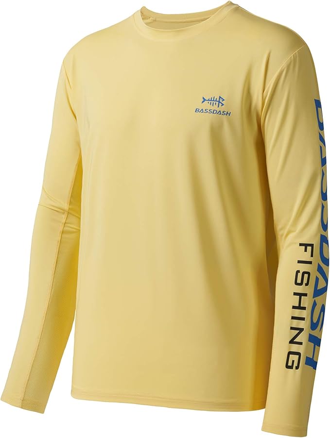 BASSDASH Fishing T Shirts for Men UV Sun Protection UPF 50+ Long Sleeve Tee T-Shirt