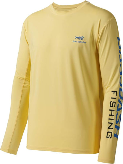 BASSDASH Fishing T Shirts for Men UV Sun Protection UPF 50+ Long Sleeve Tee T-Shirt