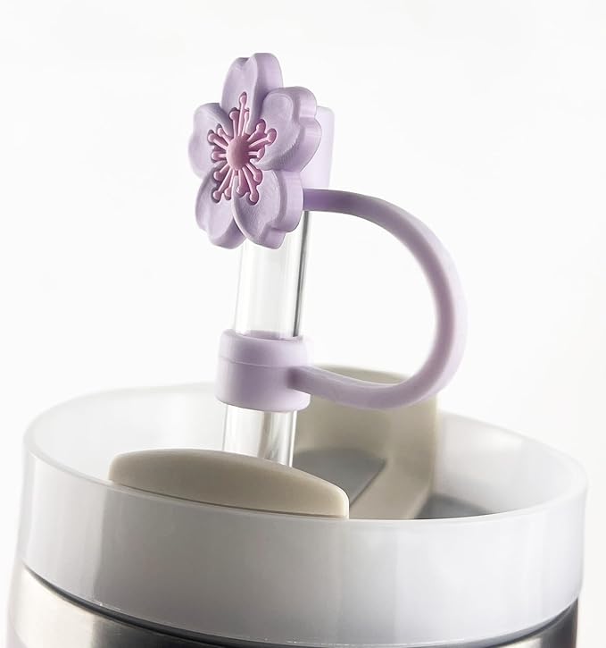 Velaco 11 PCS Accessories for Stanley Cup, Water Bottle Handle Strap for Stanley 30/40 oz tumbler with handle, including Straw Toppers, Silicone Cup Boot, Keychain Charms - Purple