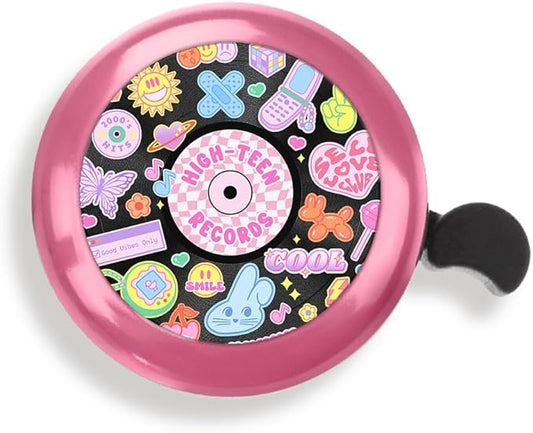 WIRESTER Pink Aluminum Round Bike Bell, Classic Ring Bicycle Bell, Bike Accessories Bell Ring for Adults Kids Girls Boys