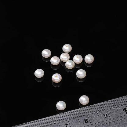 Natural Half Drilled Pearl Beads White 4.5-5mm 12pcs AAAA Freshwater Cultured Loose Gemstone Beads for DIY Stud Earring Jewelry Making