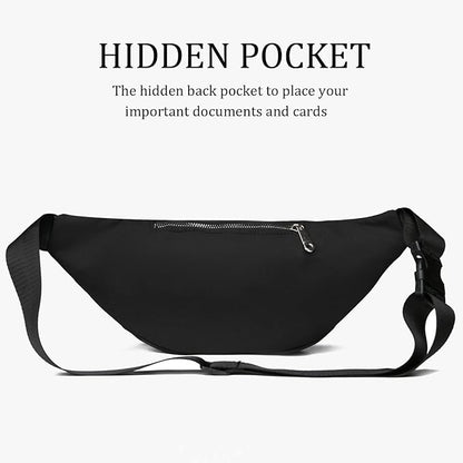 DAITET Crossbody Fanny Pack for Men&Women,Large Waist Bag & Hip Bum Bag with Adjustable Strap for Outdoors Workout Traveling Casual Running Hiking Cycling