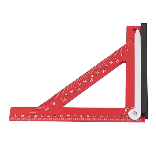 Carpenter Square, 20cm Woodworking Tools Adjustable Rafter Square Carpenter Tools, Aluminum Alloy 90 Degree Combination Angle Carpentry Triangle Ruler