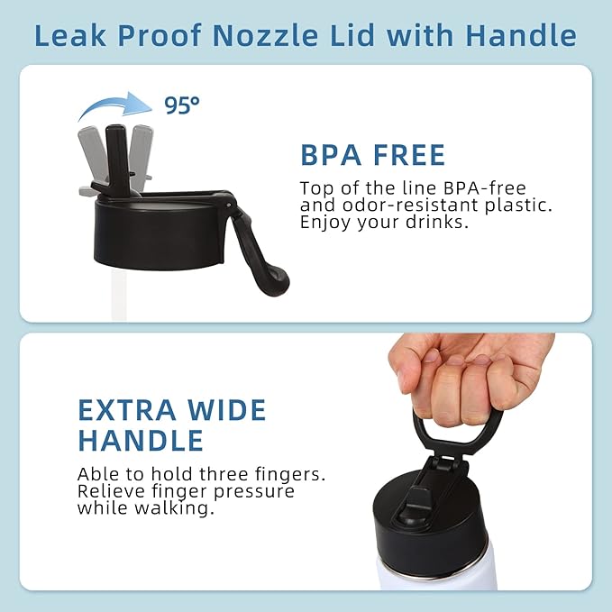 Volhoply 16 OZ Kids Water Bottle Bulk 4 Pack,Insulated Sports Bottles with Straw Lid,Stainless Steel Bottle with Handle Keep Cold & Hot,Double Wall Vacuum Tumbler Cups for School(White, 4)