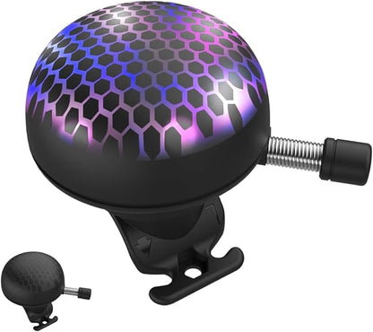 Electric Bike Ring Bell - Loud Bicycle Horn for Adult Bikes 5 Sounds 100dB - Classic Bicycle Bells for Road Bike- Rechargeable & Water Resistant, Light Up Bike Bell for Kids & Adults (Black)