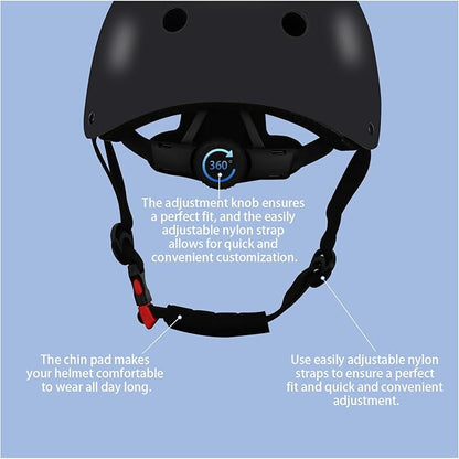 Color Gradient Adjustable Kids Bike Helmet with Knee & Elbow Pads Set | Multi-Sport Safety Gear for Boys & Girls Ages 5-14 | Skateboarding, Scooters, Roller & Inline Skating, Longboarding