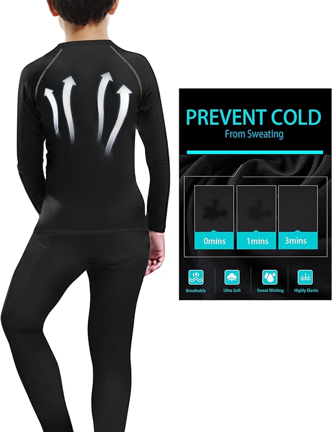 HOPLYNN 4 Pack Youth Boy’s Compression Pants Leggings Tights Athletic Base Layer Under Pants Gear for Football Sports