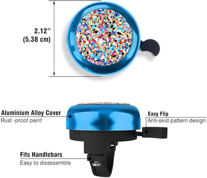 WIRESTER Blue Aluminum Round Bike Bell, Classic Ring Bicycle Bell, Bike Accessories Bell Ring for Adults Kids Girls Boys