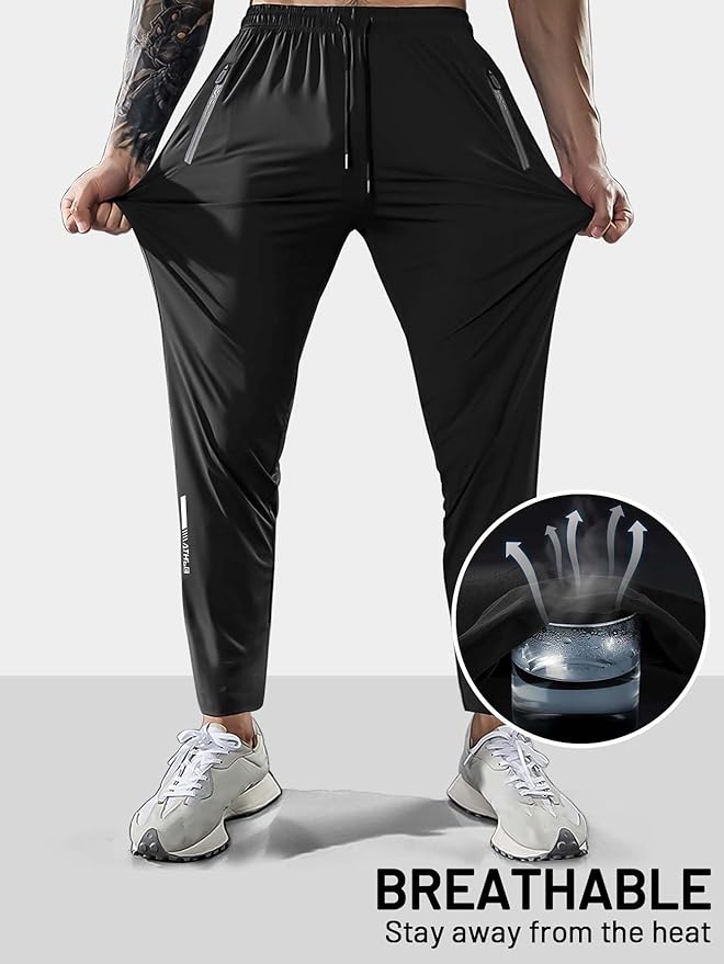 Men's Hiking Pants Quick-Dry Lightweight Sweatpants Outdoor Fishing Pants Water Resistant with Zipper Pockets