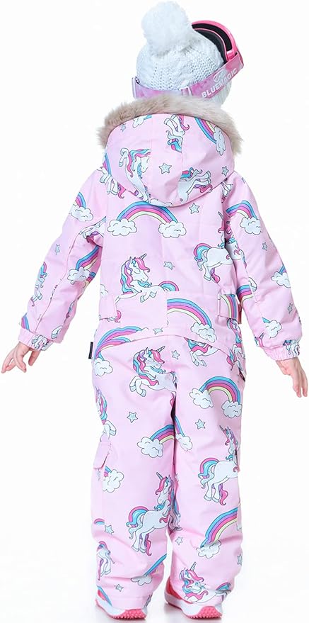 Kids Girls Boys Waterproof Colorful One Piece Snowsuits Coveralls Ski Suits Jackets Winter Jumpsuits