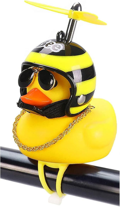 Lovely Yellow Duck Bike Bell, Kids Bike Horn, Rubber Yellow Duck Bicycle Accessories with LED Light - for Kids Toddler Children Adults Sport Outdoor