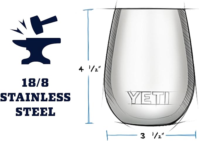 YETI Rambler 10 oz Wine Tumbler, Vacuum Insulated, Stainless Steel with MagSlider Lid, Lowcountry Peach