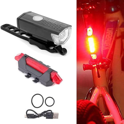 Waterproof Lamp USB LED Rechargeable Front and Tail Light Set Bike Accessories USB Rechargeable Cycle Lamp