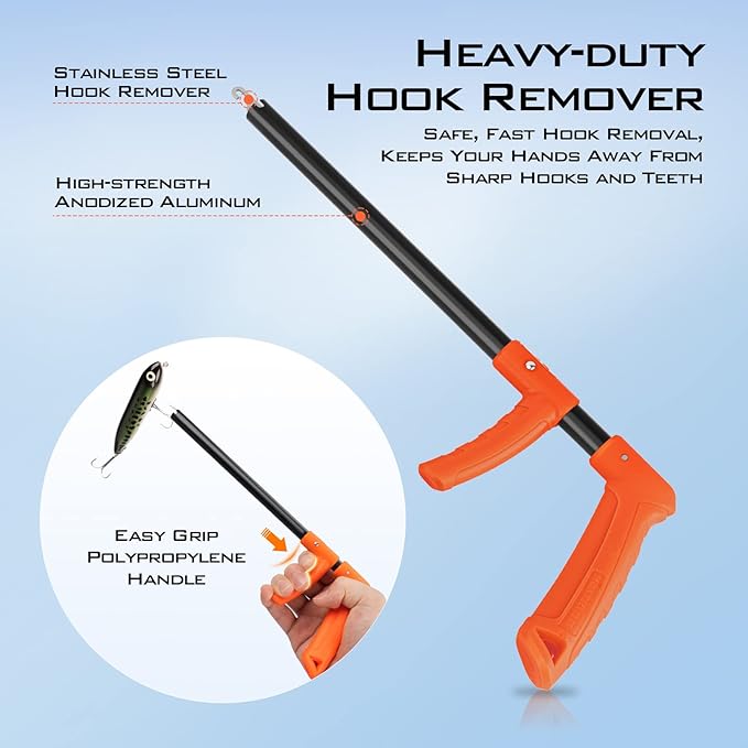 KastKing Pontus Fishing Net, Foldable & Lightweight Landing Net with Built in Length Scale, Strength Aluminum Handle, Fishing Gear and Gift for Men